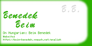 benedek beim business card